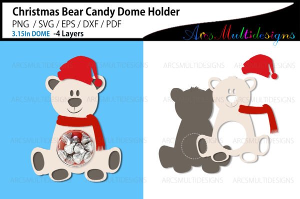 Christmas Bear Candy Dome Holder