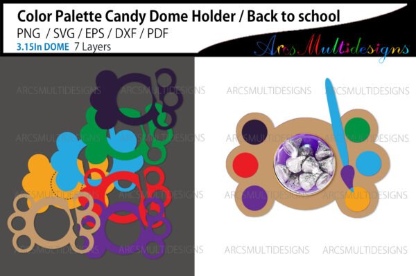 color palette candy dome holder