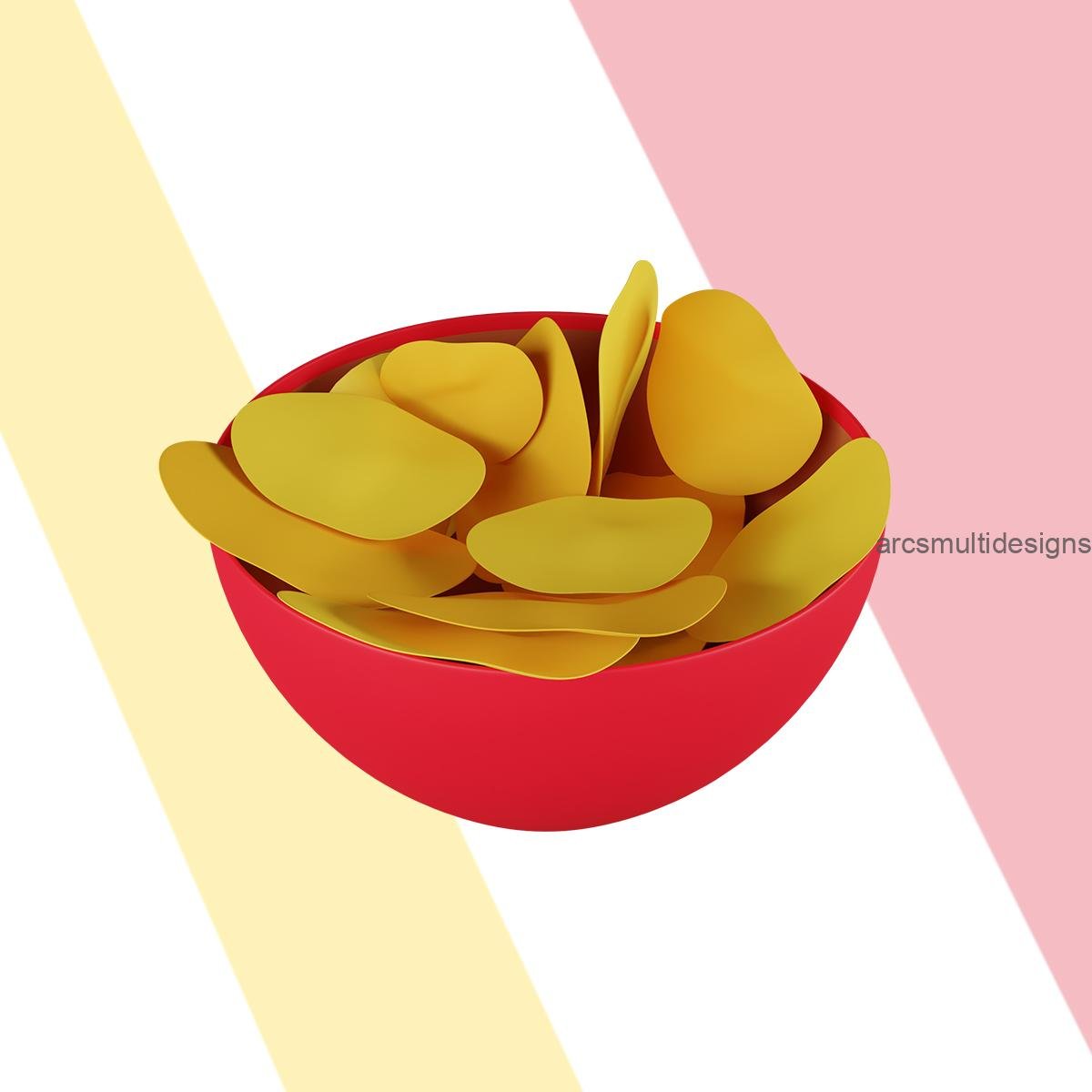 fast food chips 3d