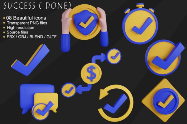 Success 3D icon Bundle