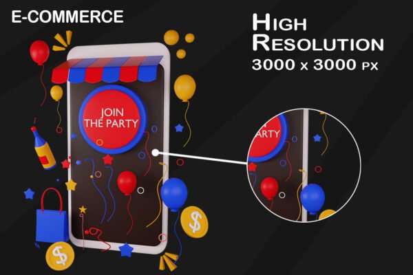 e commerce 3d illustration