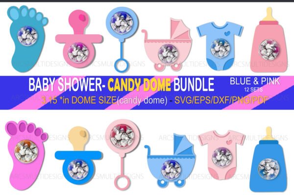 Baby shower candy dome bundle