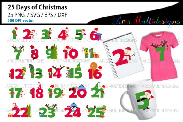 25 days of Christmas svg bundle