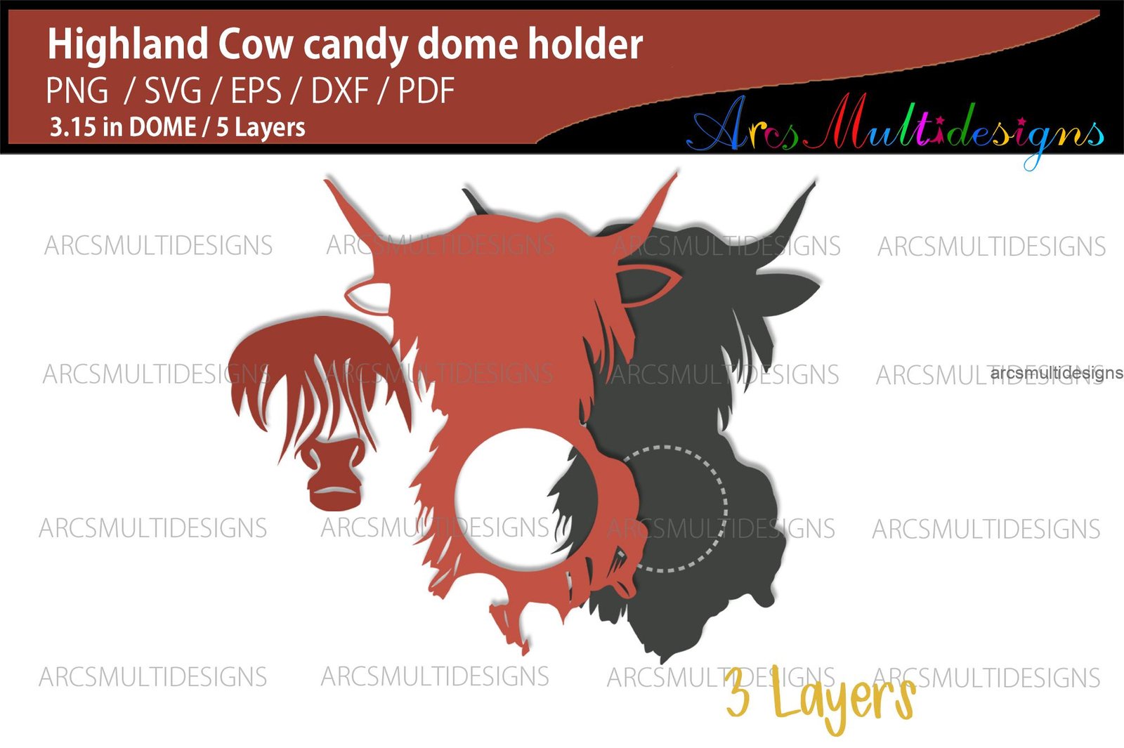 Highland cow candy dome - Image 2