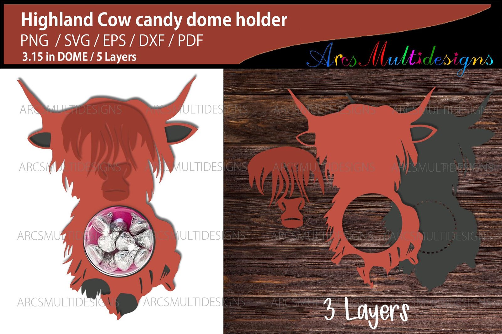 highland cow candy dome