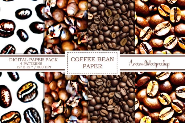 coffee beans digital papers