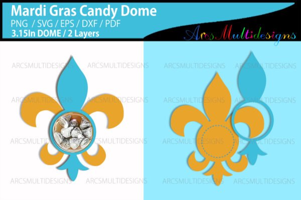 Fleur de lis candy dome