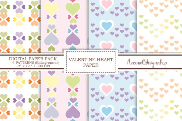 Valentines Love Digital Papers