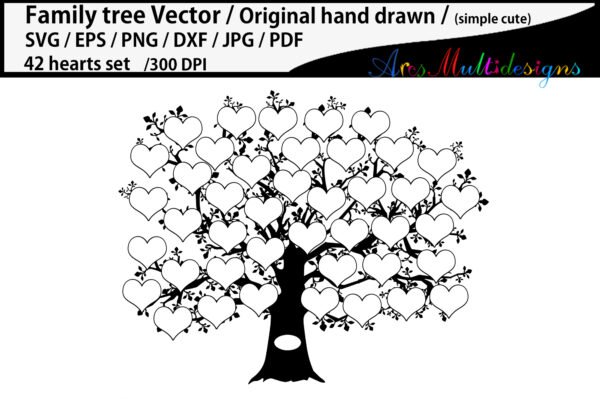 Family tree 42 hearts